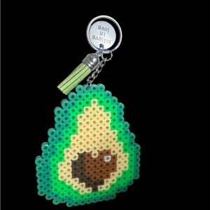 Avocado Beaded Keychain with Tassel
